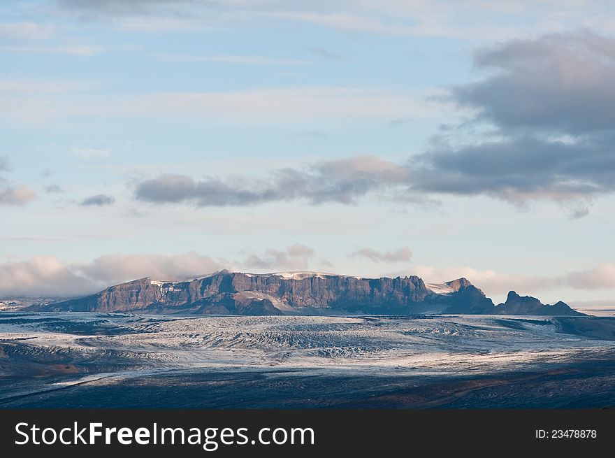 Glacier mountains with amazing light