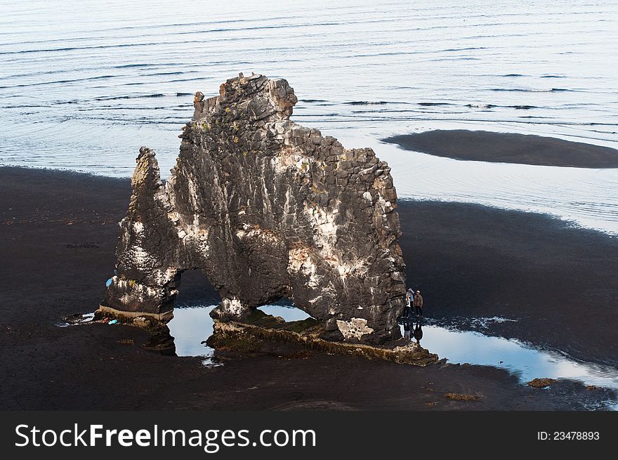 Hvitserkur rock, tourist site in Iceland