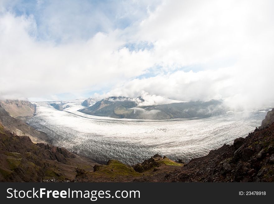 Mountain valley glacier - Iceland, Vatnajokull