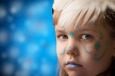 Girl With Blue Royalty Free Stock Photography