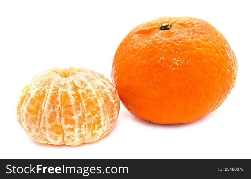 Mandarin Tangerine Isolated On A White