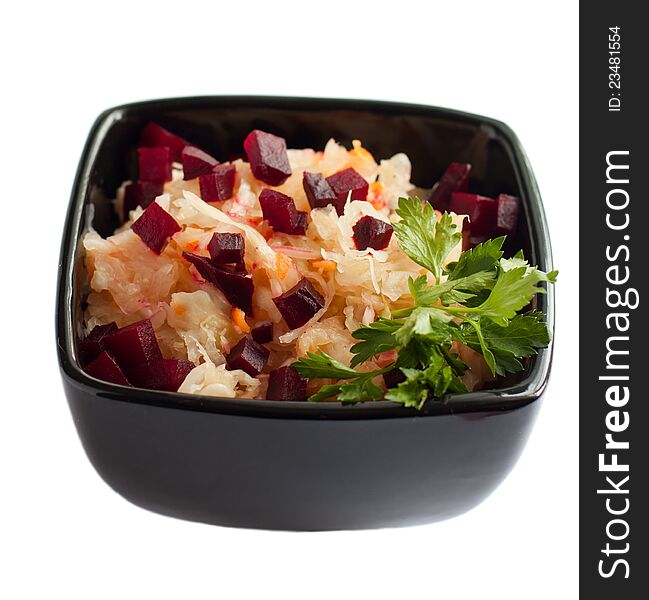 Sauerkraut Close In The Square Salad Bowl