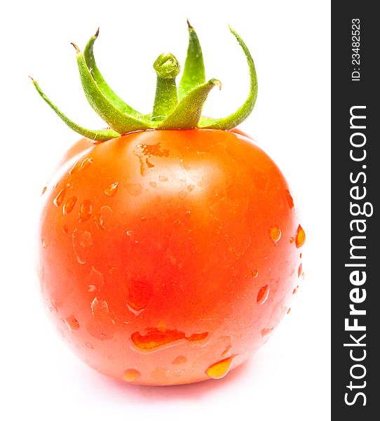 Fresh tomato on white background