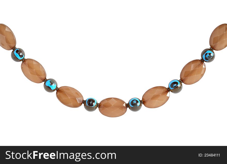 Costume Jewelry. Closeup of nice necklace isolated on white background with clipping path. Costume Jewelry. Closeup of nice necklace isolated on white background with clipping path