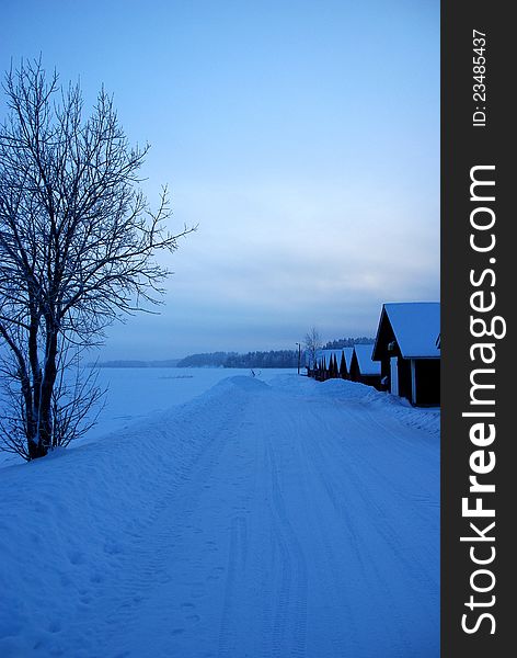 Blue winter day in Finland