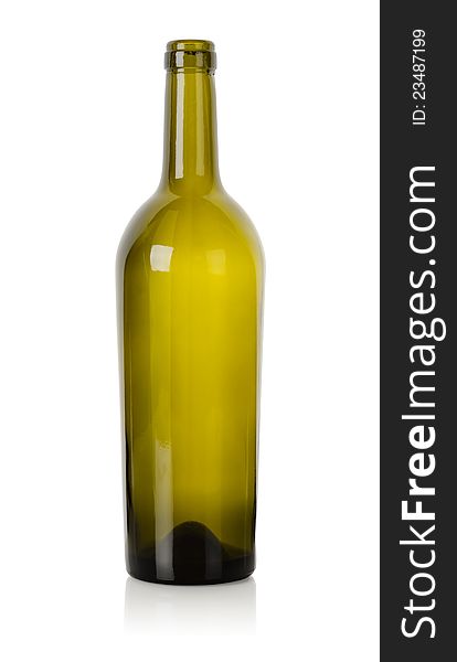 Empty bottle from under wines isolated on a white background. Clipping path