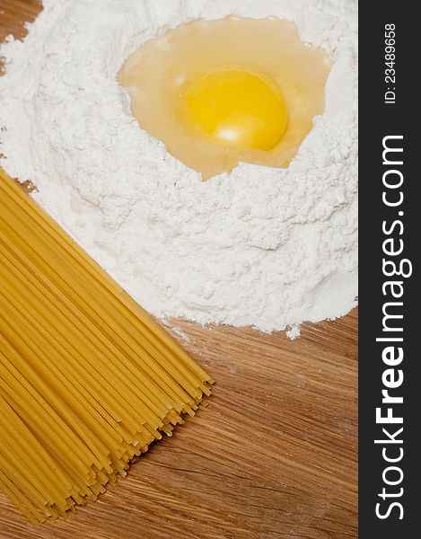 Flour And Egg With Yolk And Macaroni