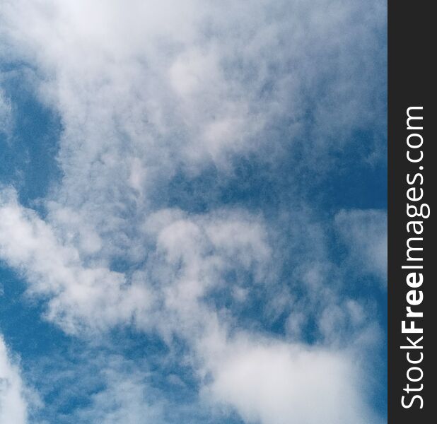 Blue sky with white clouds sunny day Nature color