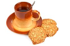 Cup Of Tea And Oatmeal Cookies Royalty Free Stock Photos Cup Of Tea And Oatmeal Cookies Royalty Free Stock Photos
