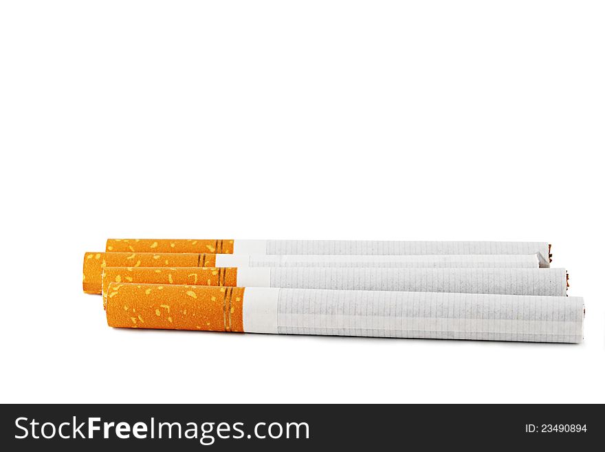 Cigarettes On A White Background.