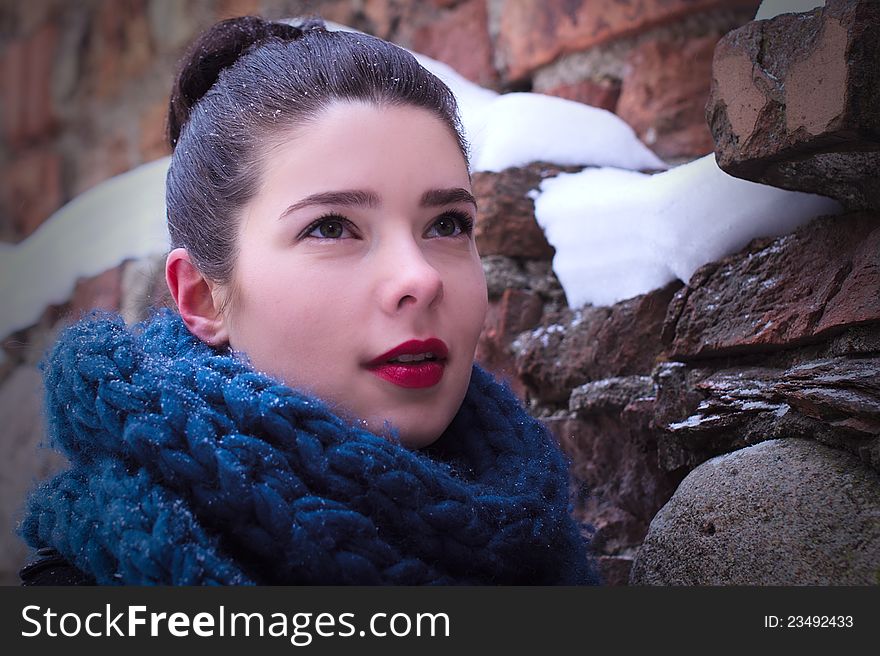 Pretty Cute Surprised Woman Portrait