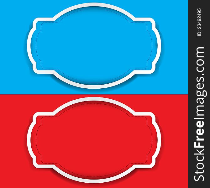Eps10 vector set of frame colored blue and red
