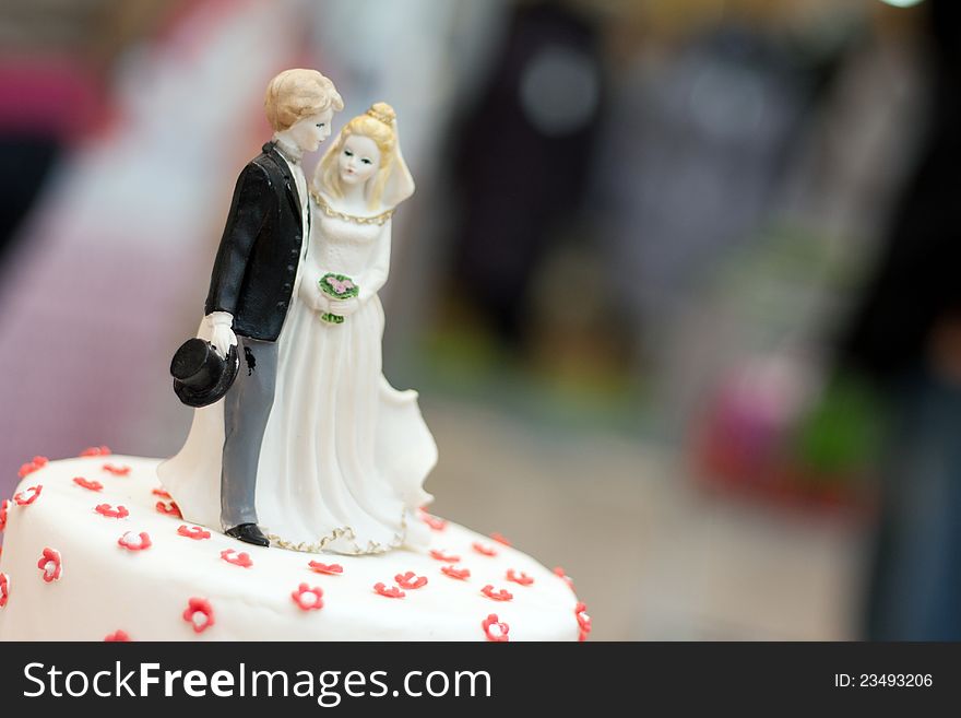 Wedding couple on the cake.