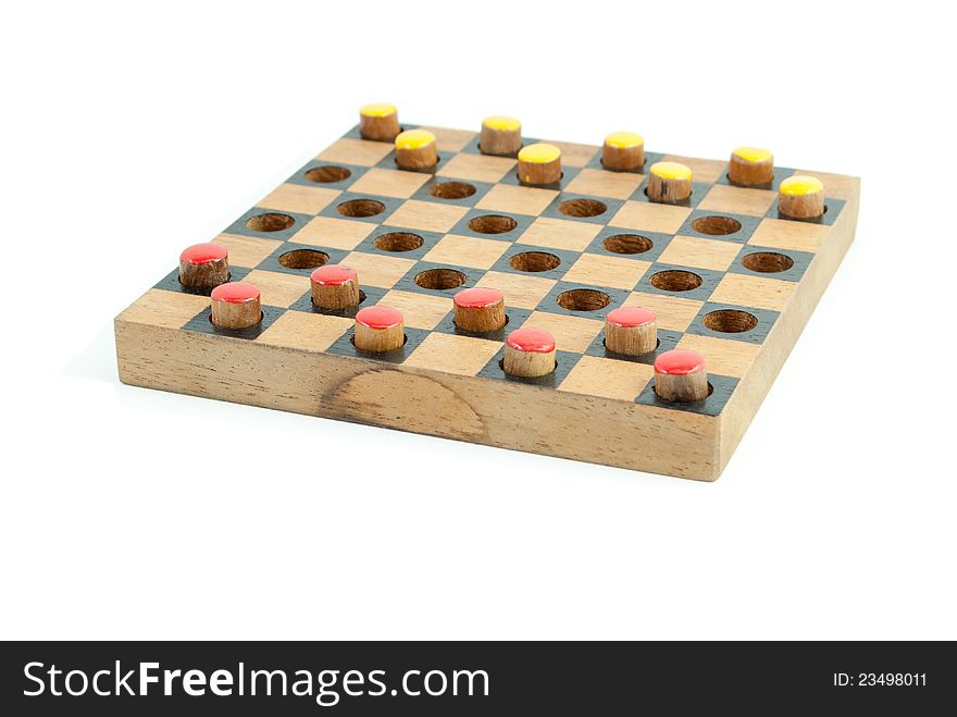 Checker games with yellow and red. Checker games with yellow and red