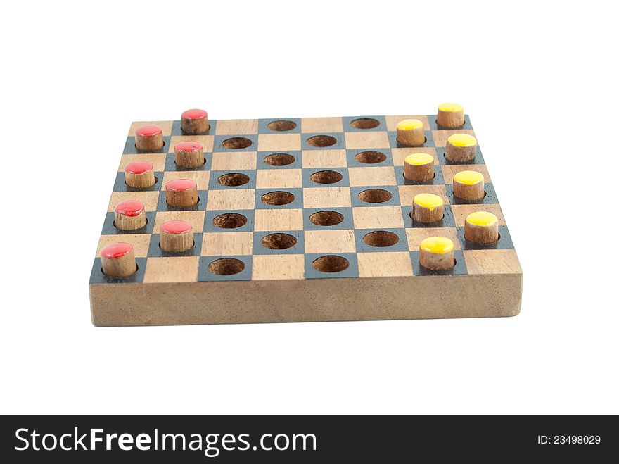 Checker games with yellow and red. Checker games with yellow and red