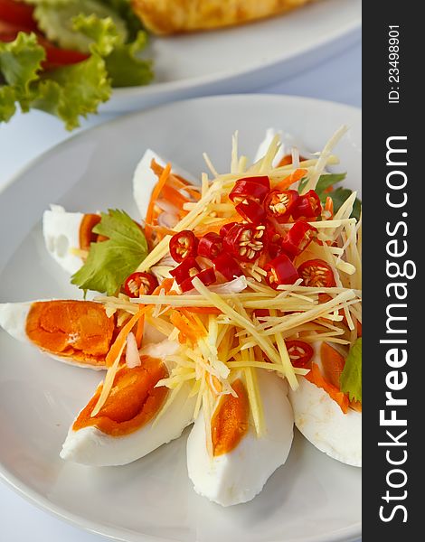 Boiled Salted Eggs With Spicy Toppings