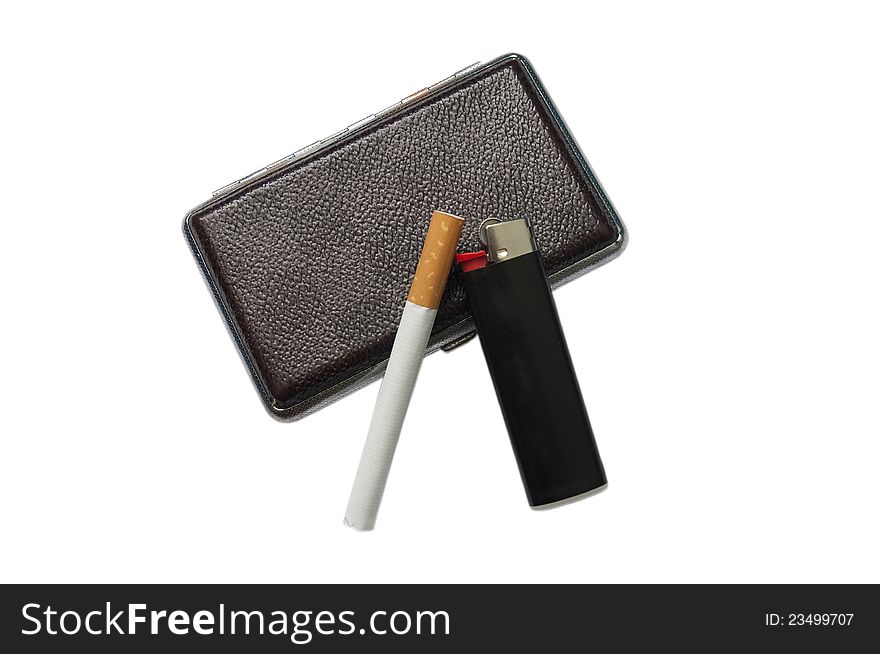 Set for smoking an isolated white background