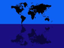 World Map Blue Reflection Royalty Free Stock Image World Map Blue Reflection Royalty Free Stock Image