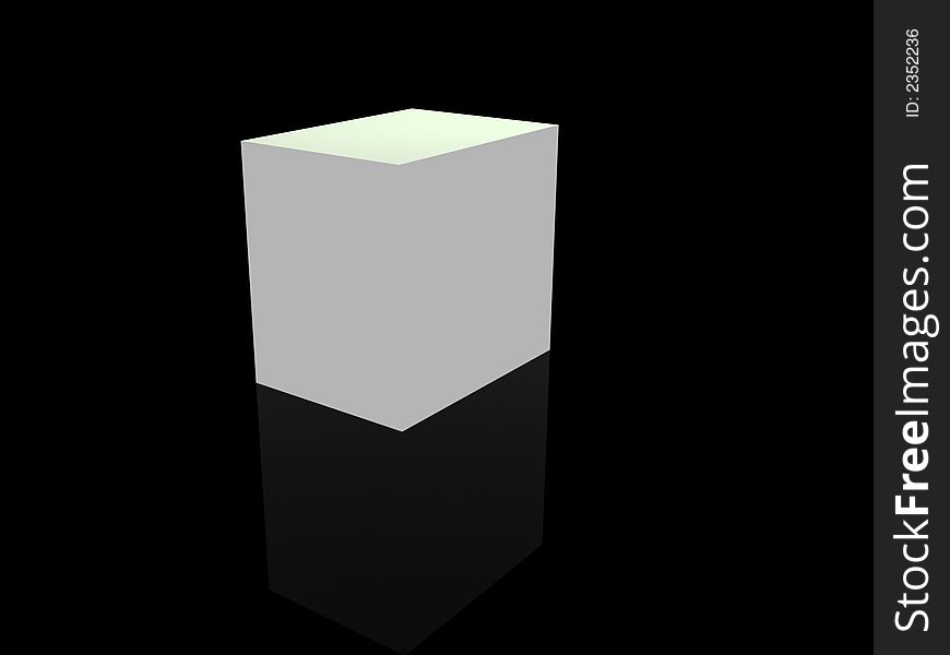 A white blank mirrored box. A white blank mirrored box