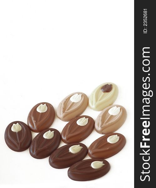 Chocolates arranged in the shape of tree