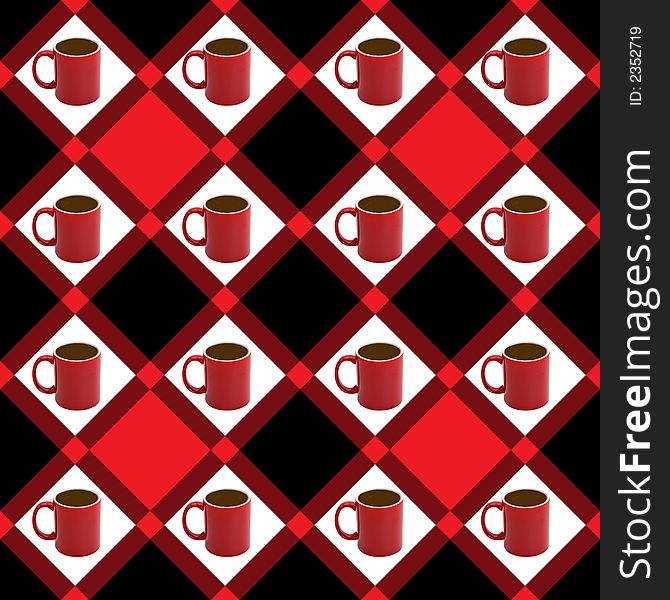 A SEAMLESS background of coffe cups. Tile to desired size. Coordinates avaiable. A SEAMLESS background of coffe cups. Tile to desired size. Coordinates avaiable.