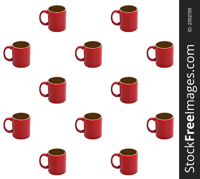 SEAMLESS background - coffee cups on white - tile to desired size. SEAMLESS background - coffee cups on white - tile to desired size