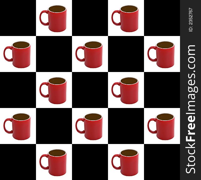 SEAMLESS background  - coffee cups on white - tile to desired size. SEAMLESS background  - coffee cups on white - tile to desired size