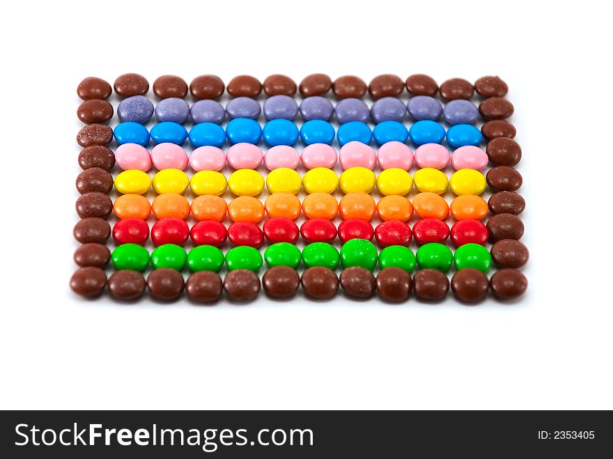 Beautiful color sweets on a white background