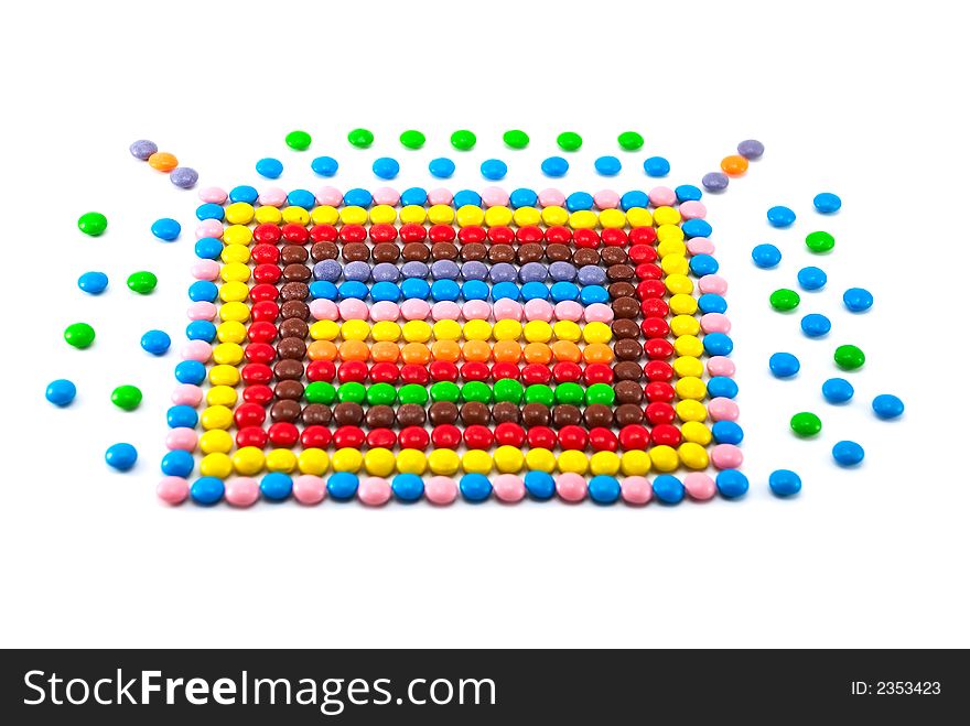 Beautiful color sweets on a white background