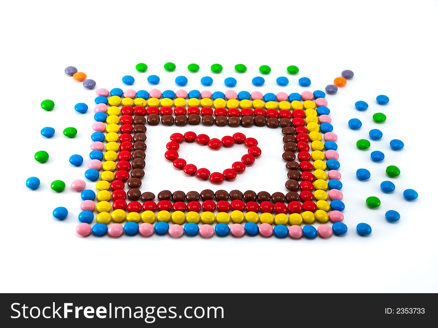 Beautiful color sweets on a white background