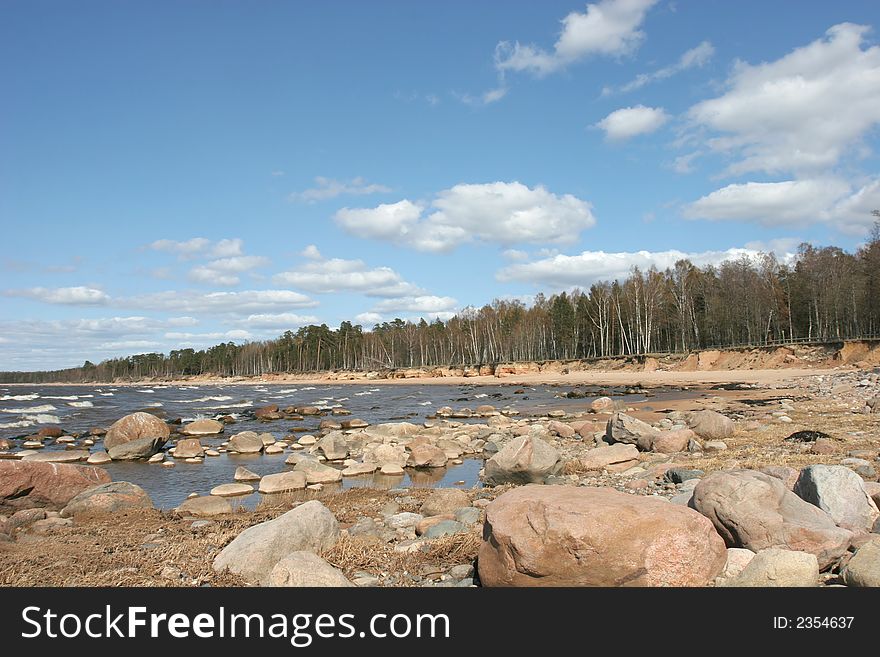 Stony beach (Baltic sea coast, Latvia)