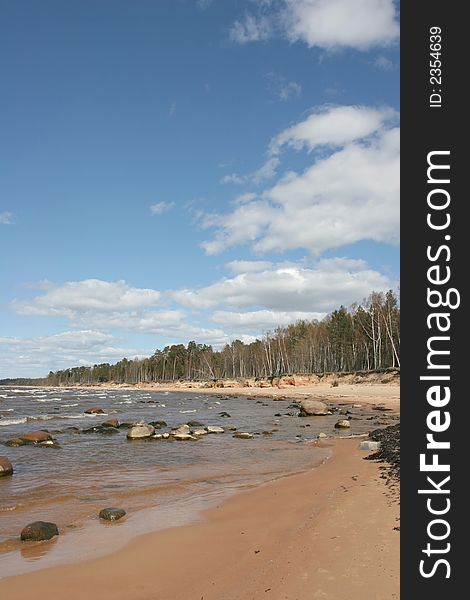 Stony beach (Baltic sea coast, Latvia)