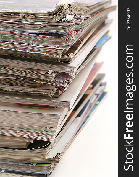 Picture of a stack of magazines vertical