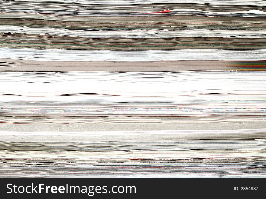 Stack of magazines background