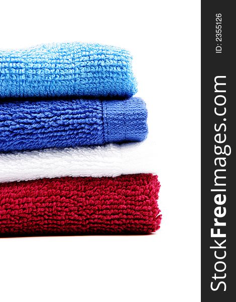 Colorful towels isolated on a white background. Colorful towels isolated on a white background