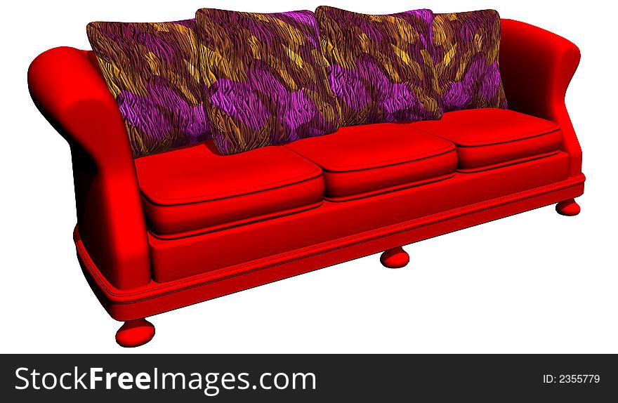 Sofa - computer generated 3d image. Sofa - computer generated 3d image