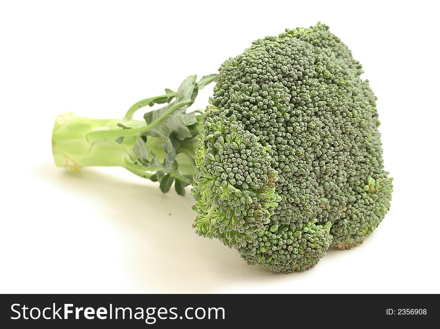 Isolated photo of stalkes of broccoli on white. Isolated photo of stalkes of broccoli on white