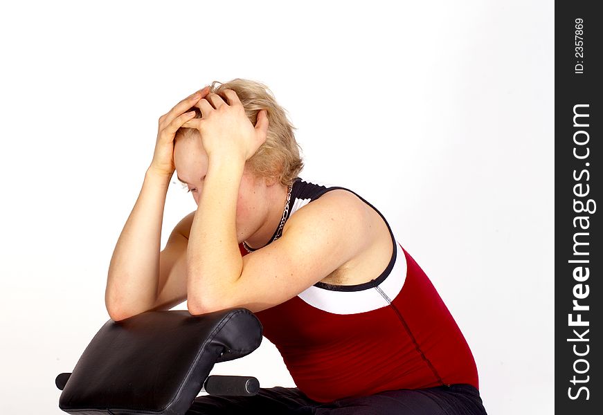 Man exercising at the gym