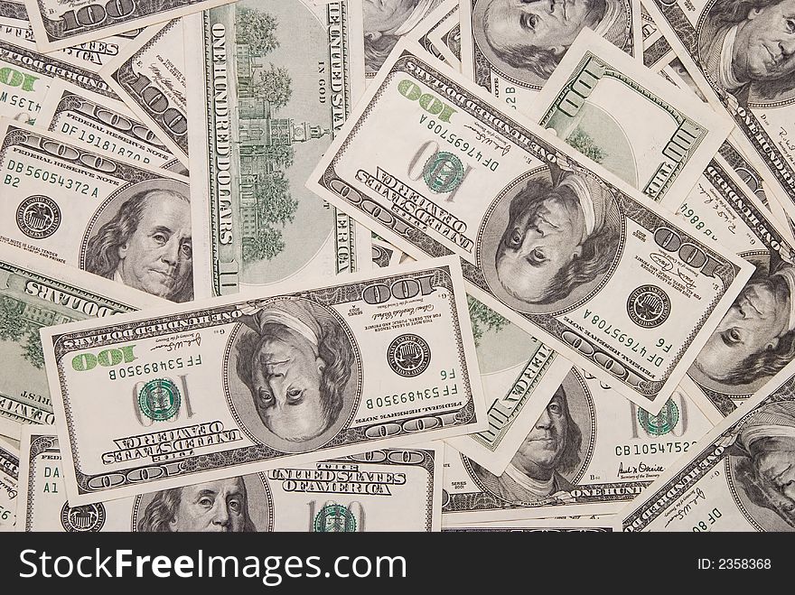 Money background - hundred dollars greenback. Money background - hundred dollars greenback