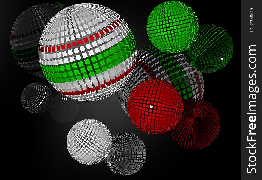 Very beautiful three-dimensional illustration. Spheres. 3d