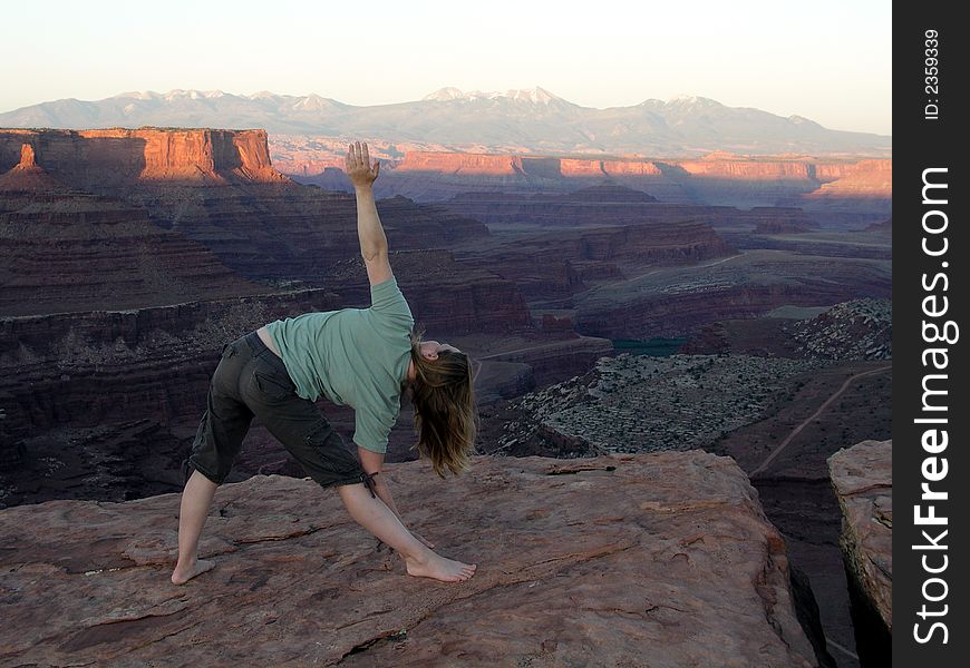 Perfect balance in a perfect place yoga in canyonlands utah