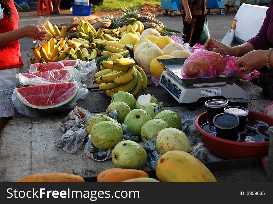 Fruits selling at the market