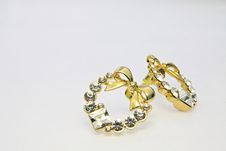 Gold Earrings-01 Stock Image