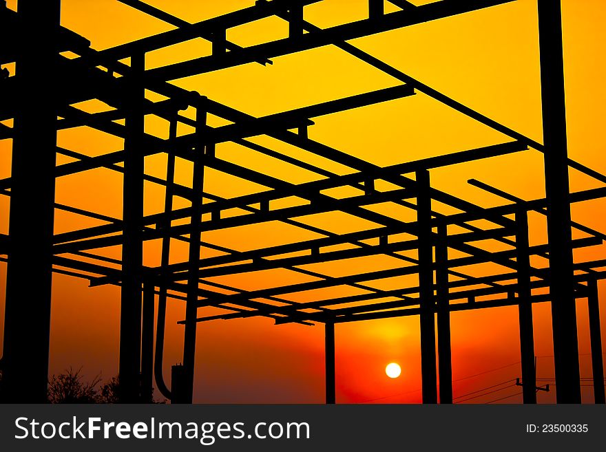 The structure of the roof before sunset. The structure of the roof before sunset.