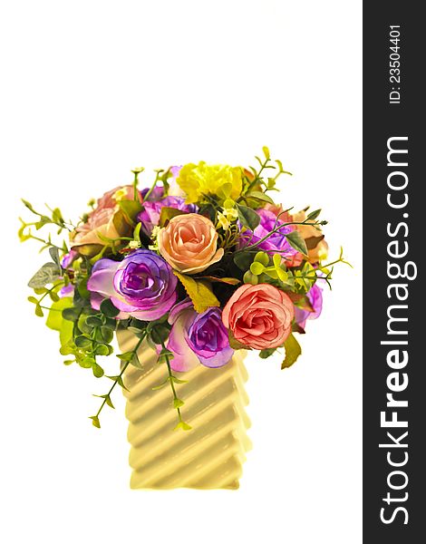 Roses in pitcherwith clipping path