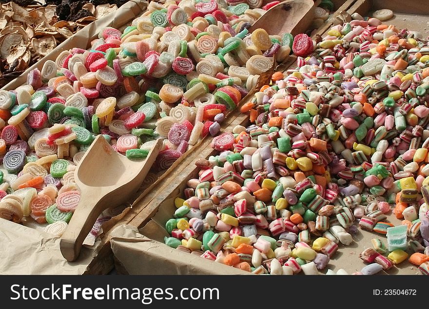 Sweet colorful candies market - sweeties