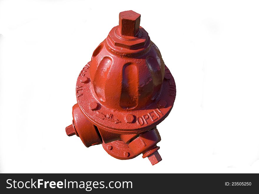 Red fire water hydrant
