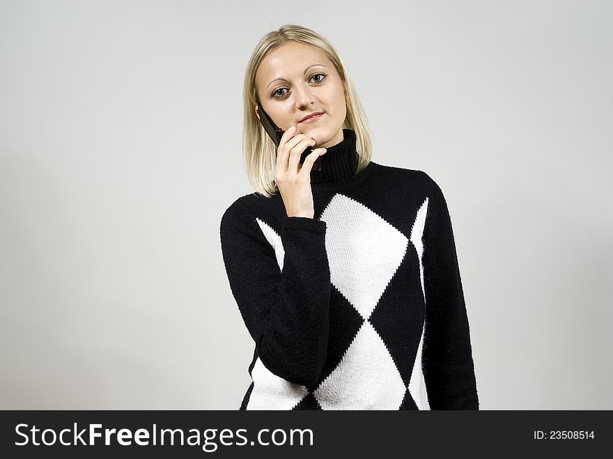 Beautiful Girl Talking On The Phone