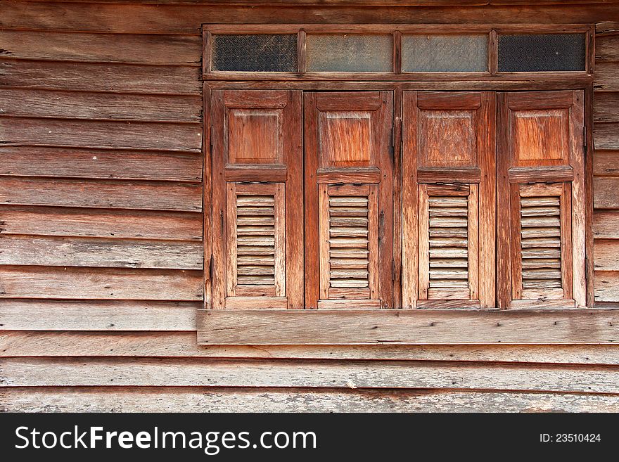 The form of a old window, traditional Thai house style