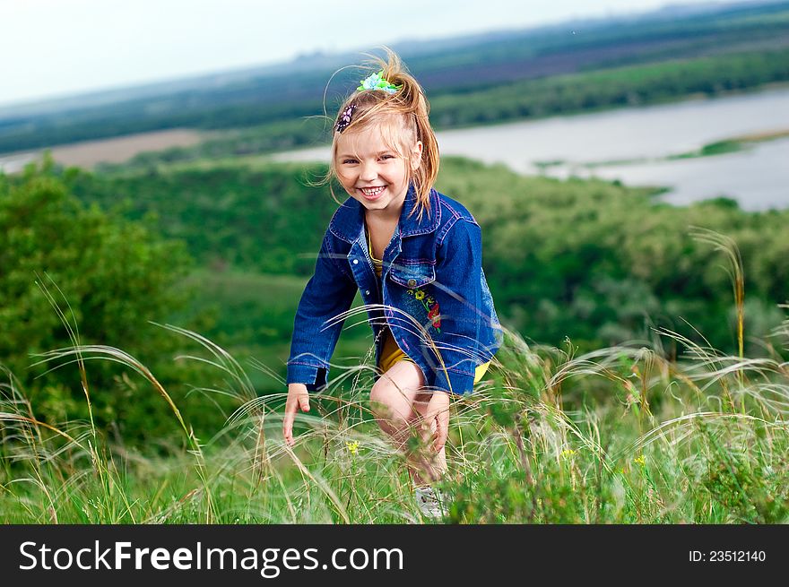 Beautiful little girl outdoors